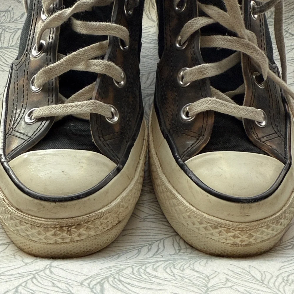 Converse Black and Brown High-Top Sneakers - Picture 7 of 9